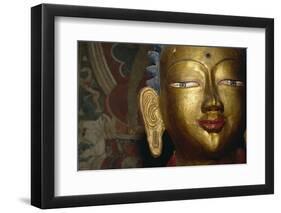 Detail of Buddha statue at Alchi Monastery, Ladakh, India-Upperhall Ltd-Framed Photographic Print