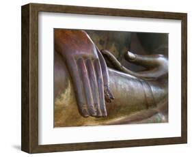 Detail of Buddha Statue, Wat Sa Si, Vientiane, Laos-Michele Falzone-Framed Photographic Print