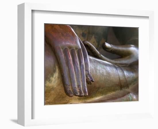 Detail of Buddha Statue, Wat Sa Si, Vientiane, Laos-Michele Falzone-Framed Photographic Print