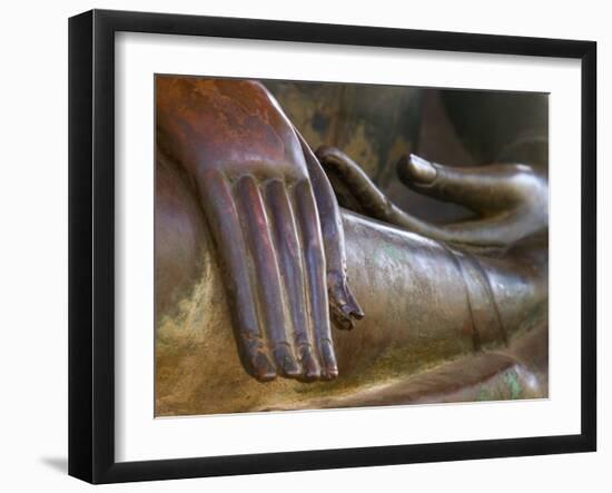 Detail of Buddha Statue, Wat Sa Si, Vientiane, Laos-Michele Falzone-Framed Photographic Print