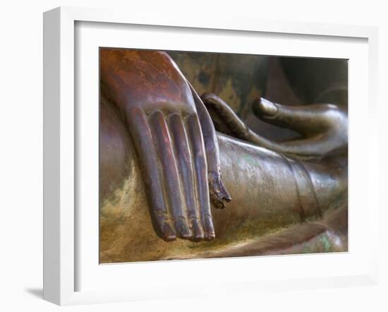 Detail of Buddha Statue, Wat Sa Si, Vientiane, Laos-Michele Falzone-Framed Photographic Print