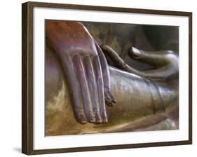 Detail of Buddha Statue, Wat Sa Si, Vientiane, Laos-Michele Falzone-Framed Photographic Print