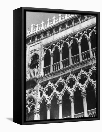 Detail of Building Facade in Venice, Italy-Thomas D. Mcavoy-Framed Stretched Canvas