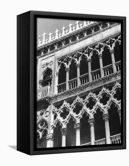 Detail of Building Facade in Venice, Italy-Thomas D. Mcavoy-Framed Stretched Canvas