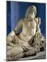 Detail of Bust of Marble Statue of Oceanus from Gymnasium of Vedio, Ephesus, Turkey-null-Mounted Giclee Print