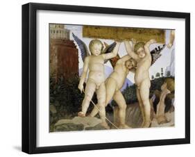 Detail of Camera Degli Sposi: Putti Holding Tablet-Andrea Mantegna-Framed Giclee Print