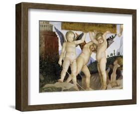 Detail of Camera Degli Sposi: Putti Holding Tablet-Andrea Mantegna-Framed Giclee Print