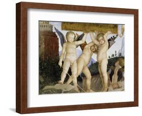 Detail of Camera Degli Sposi: Putti Holding Tablet-Andrea Mantegna-Framed Giclee Print