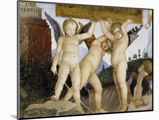 Detail of Camera Degli Sposi: Putti Holding Tablet-Andrea Mantegna-Mounted Giclee Print