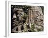 Detail of Carved Faces at Baray Temple, Angkor Wat, Cambodia-Mark Hannaford-Framed Photographic Print