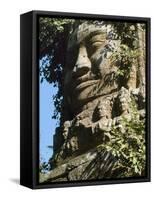 Detail of Carved Faces at Baray Temple, Angkor Wat, Cambodia-Mark Hannaford-Framed Stretched Canvas