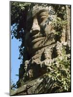 Detail of Carved Faces at Baray Temple, Angkor Wat, Cambodia-Mark Hannaford-Mounted Photographic Print