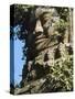 Detail of Carved Faces at Baray Temple, Angkor Wat, Cambodia-Mark Hannaford-Stretched Canvas