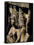 Detail of Carving, Angkor Wat Archaeological Park, Siem Reap, Cambodia, Indochina, Southeast Asia-Julio Etchart-Framed Stretched Canvas