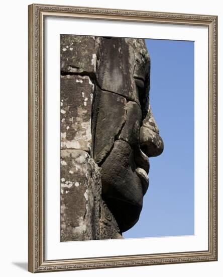 Detail of Carving, Angkor Wat Archaeological Park, Siem Reap, Cambodia, Indochina, Southeast Asia-Julio Etchart-Framed Photographic Print