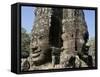 Detail of Carving, Angkor Wat Archaeological Park, Siem Reap, Cambodia, Indochina, Southeast Asia-Julio Etchart-Framed Stretched Canvas