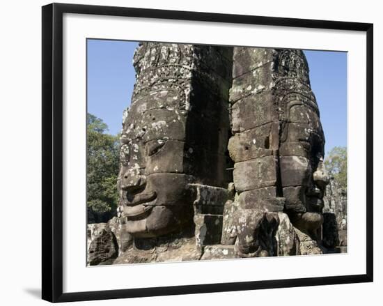 Detail of Carving, Angkor Wat Archaeological Park, Siem Reap, Cambodia, Indochina, Southeast Asia-Julio Etchart-Framed Photographic Print