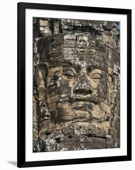 Detail of Carving, Angkor Wat Archaeological Park, Siem Reap, Cambodia, Indochina, Southeast Asia-Julio Etchart-Framed Premium Photographic Print