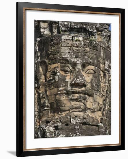 Detail of Carving, Angkor Wat Archaeological Park, Siem Reap, Cambodia, Indochina, Southeast Asia-Julio Etchart-Framed Photographic Print