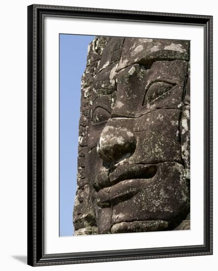 Detail of Carving, Angkor Wat Archaeological Park, Siem Reap, Cambodia, Indochina, Southeast Asia-Julio Etchart-Framed Photographic Print