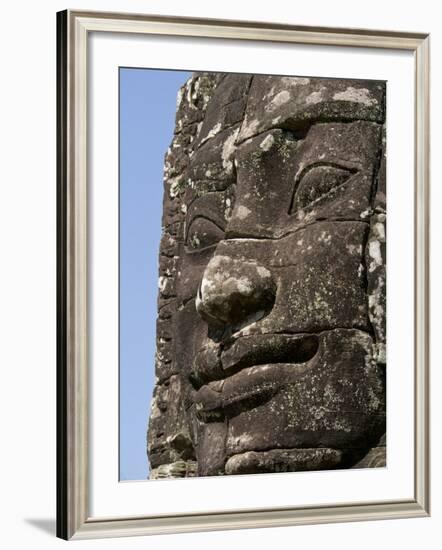 Detail of Carving, Angkor Wat Archaeological Park, Siem Reap, Cambodia, Indochina, Southeast Asia-Julio Etchart-Framed Photographic Print