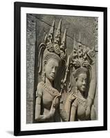 Detail of Carvings, Angkor Wat Archaeological Park, Siem Reap, Cambodia, Indochina, Southeast Asia-Julio Etchart-Framed Photographic Print