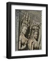 Detail of Carvings, Angkor Wat Archaeological Park, Siem Reap, Cambodia, Indochina, Southeast Asia-Julio Etchart-Framed Photographic Print