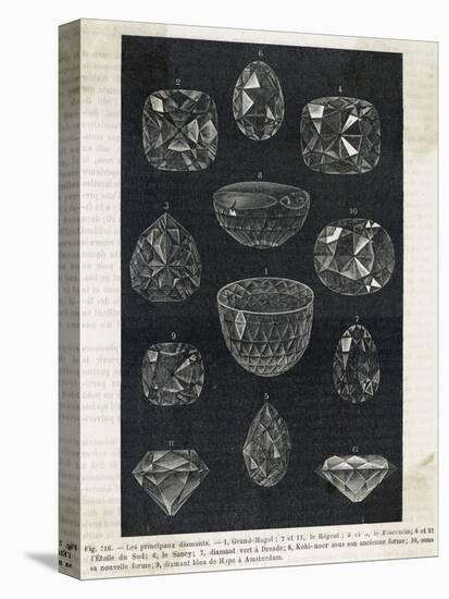 Detail of Celebrated Diamonds Including Grand Mogul and the Kohi-Noor-null-Stretched Canvas