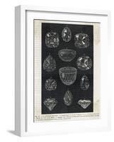 Detail of Celebrated Diamonds Including Grand Mogul and the Kohi-Noor-null-Framed Photographic Print