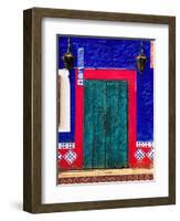 Detail of Colorful Wooden Door and Step, Cabo San Lucas, Mexico-Nancy & Steve Ross-Framed Photographic Print