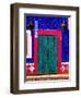 Detail of Colorful Wooden Door and Step, Cabo San Lucas, Mexico-Nancy & Steve Ross-Framed Photographic Print