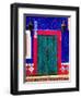 Detail of Colorful Wooden Door and Step, Cabo San Lucas, Mexico-Nancy & Steve Ross-Framed Photographic Print