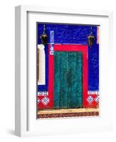 Detail of Colorful Wooden Door and Step, Cabo San Lucas, Mexico-Nancy & Steve Ross-Framed Photographic Print