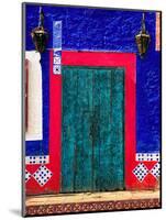 Detail of Colorful Wooden Door and Step, Cabo San Lucas, Mexico-Nancy & Steve Ross-Mounted Photographic Print