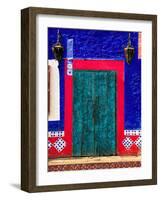 Detail of Colorful Wooden Door and Step, Cabo San Lucas, Mexico-Nancy & Steve Ross-Framed Photographic Print