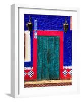 Detail of Colorful Wooden Door and Step, Cabo San Lucas, Mexico-Nancy & Steve Ross-Framed Photographic Print