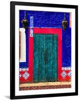 Detail of Colorful Wooden Door and Step, Cabo San Lucas, Mexico-Nancy & Steve Ross-Framed Photographic Print