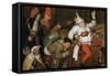 Detail of Combat Between Carnival and Lent-Pieter Bruegel the Elder-Framed Stretched Canvas