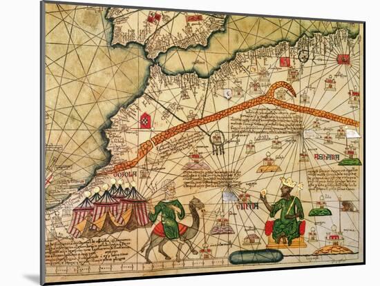 Detail of Copy of a Catalan Map of Europe and North Africa, Presented to Charles V of France-Abraham Cresques-Mounted Giclee Print