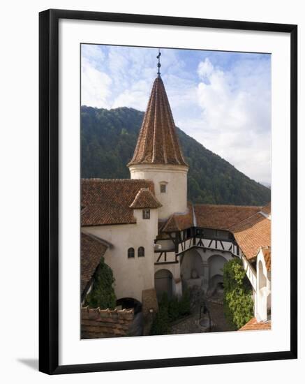 Detail of Courtyard and Turret, Bran Castle (Dracula's Castle), Bran, Saxon Land, Transylvania-Gavin Hellier-Framed Photographic Print