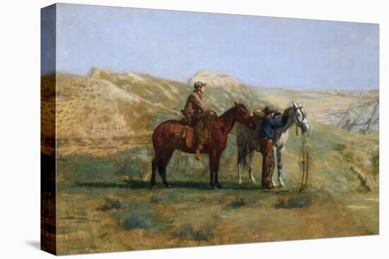 Detail of Cowboys in the Badlands-Thomas Cowperthwait Eakins-Stretched Canvas