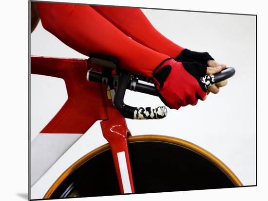 Detail of Cyclist Racing on the Velodrome Track, Athens, Greece-Paul Sutton-Mounted Photographic Print