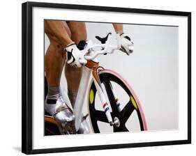 Detail of Cyclist Racing on the Velodrome Track, Athens, Greece-Paul Sutton-Framed Photographic Print