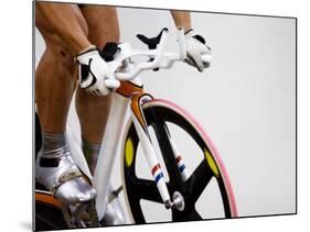 Detail of Cyclist Racing on the Velodrome Track, Athens, Greece-Paul Sutton-Mounted Photographic Print