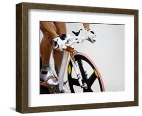 Detail of Cyclist Racing on the Velodrome Track, Athens, Greece-Paul Sutton-Framed Photographic Print