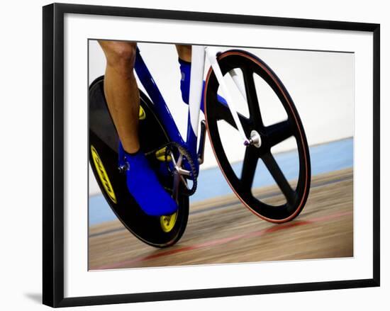 Detail of Cyclist Racing on the Velodrome Track, Athens, Greece-Paul Sutton-Framed Photographic Print