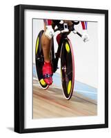 Detail of Cyclist Racing on the Velodrome Track, Athens, Greece-Paul Sutton-Framed Photographic Print