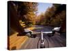 Detail of Cyclist View while Riding on the Roads-null-Stretched Canvas