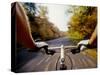 Detail of Cyclist View while Riding on the Roads-null-Stretched Canvas