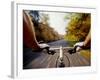 Detail of Cyclist View while Riding on the Roads-null-Framed Photographic Print